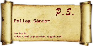 Pallag Sándor névjegykártya